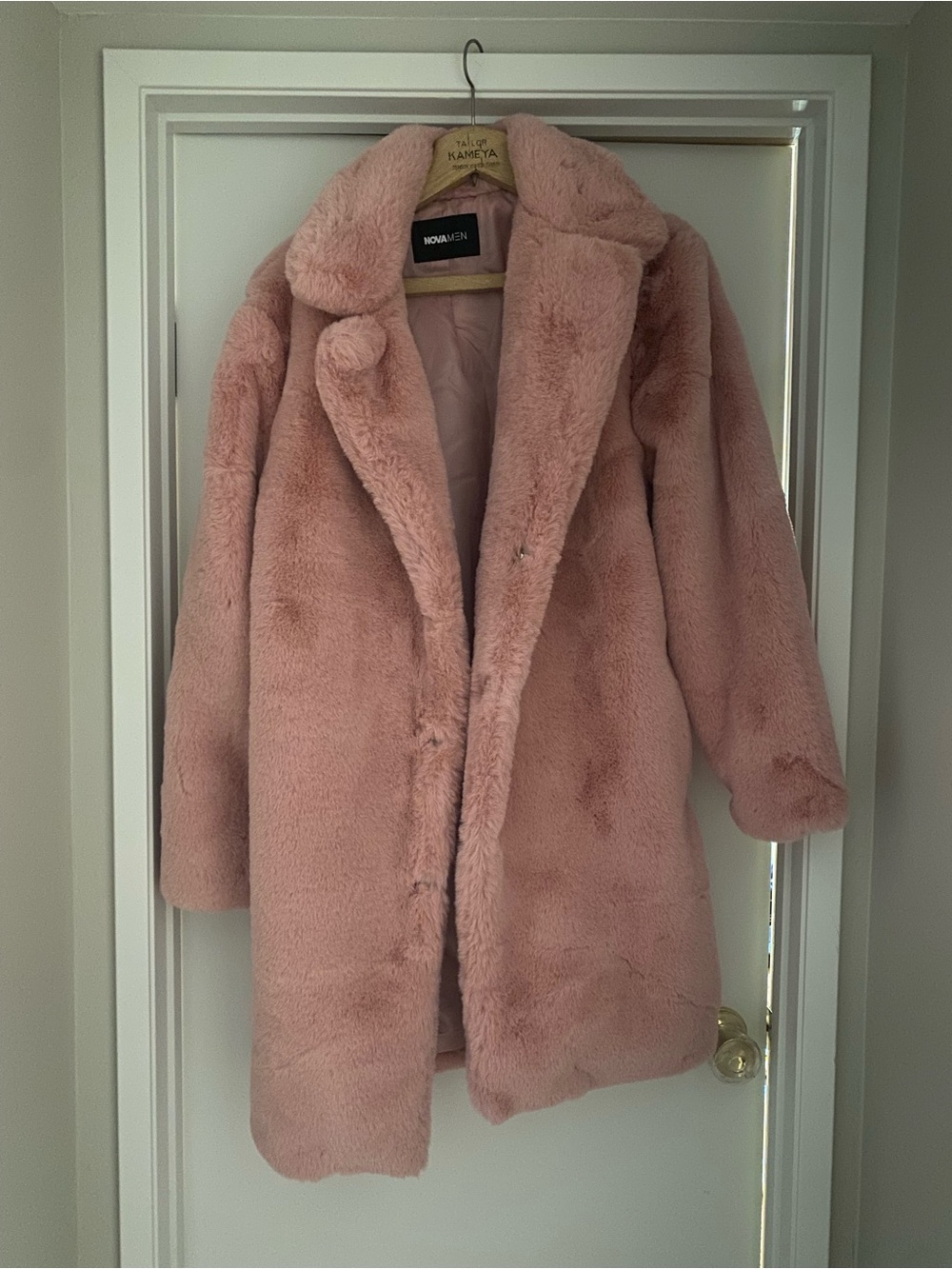 NOVAMEN Pink Faux Fur Coat -  Plush Winter Jacket